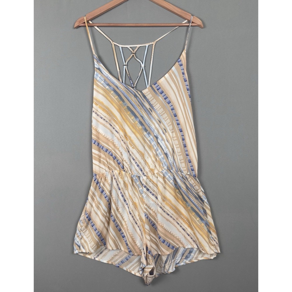 Dolce Vita Serengeti Splash‎ Striped Romper NWT Womens Large Boho Festival